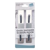 Seymours Over Shower Screen Double Hook  Set of 2