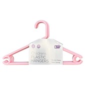 LTW Childrens Plastic Hanger Pink Set of 5