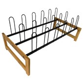 LTW Bamboo Shoe Rack 9 Pairs Powder Coated Black