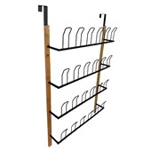 LTW Bamboo Wall Shoe Rack Powder Coated Black